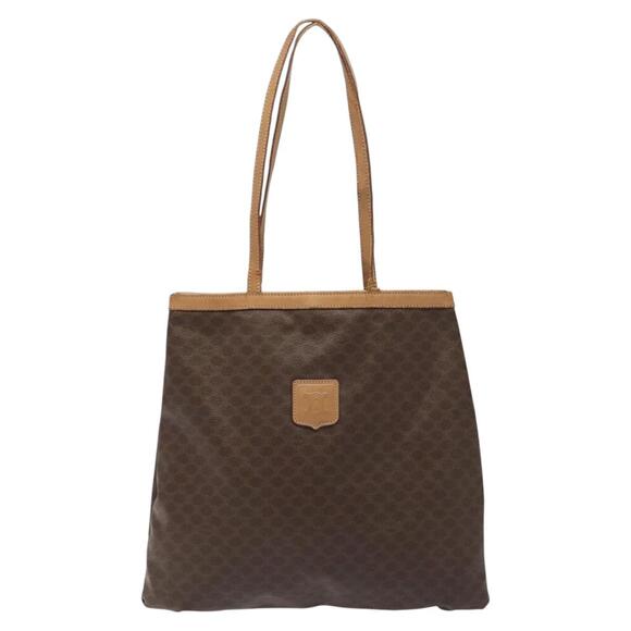 CELINE Macadam Canvas Tote Bag Pvc Brown - Picture 2 of 12
